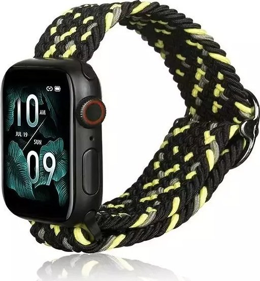 Rrip tekstili Beline për Apple Watch, 42/44/45/49mm, i zi jeshile lime