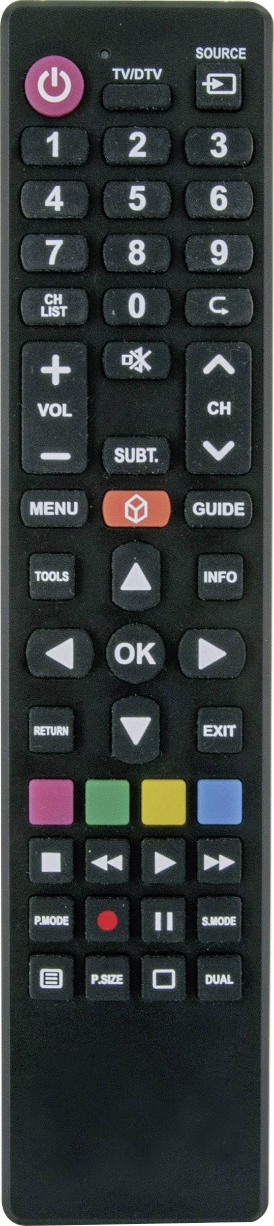 Telekomandë universale Schwaiger UFB100U533, për TV, me butona klasikë, e zezë