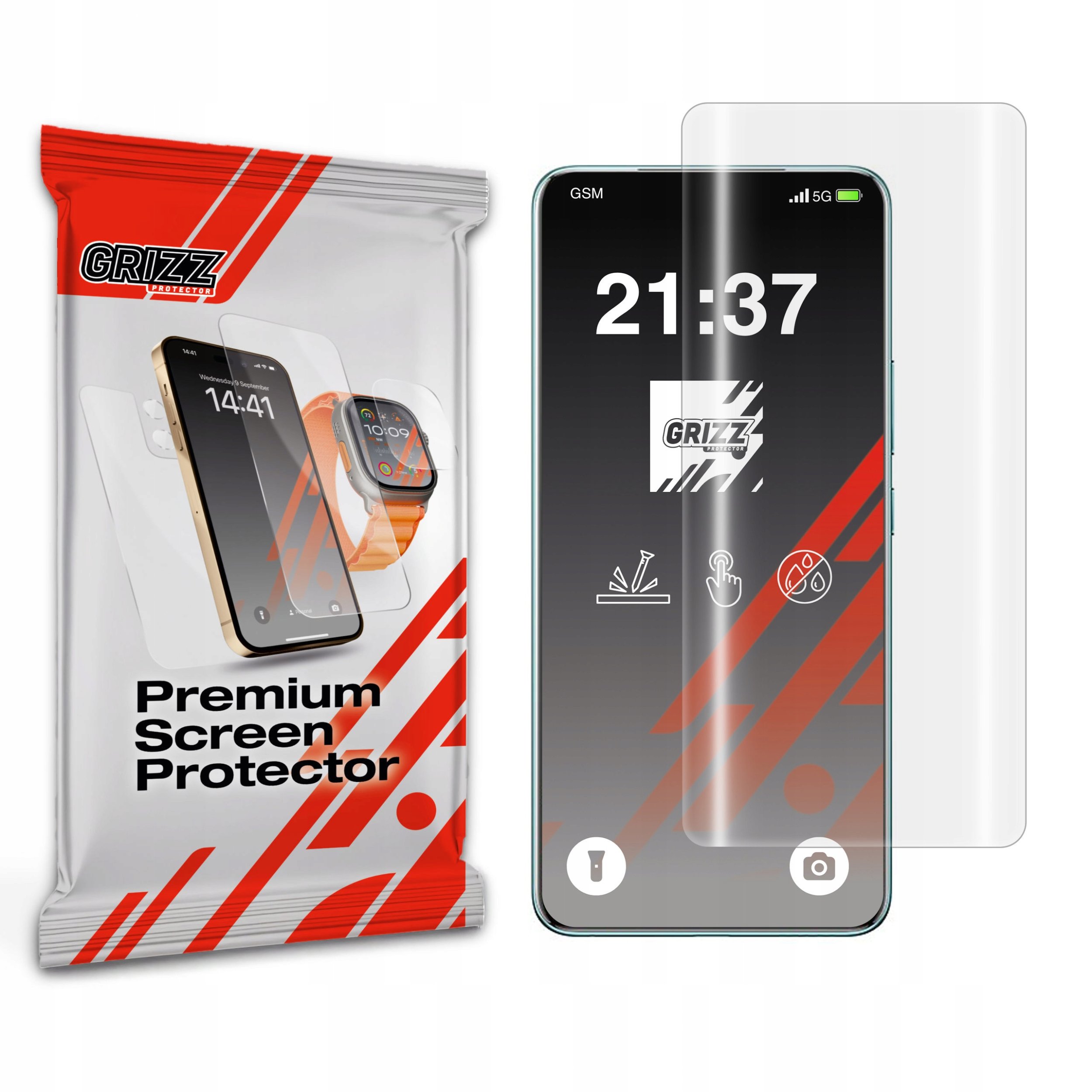 Folie mbrojtëse ekrani Grizz Hydrofilm për Vivo T4, Hydrogel, transparente