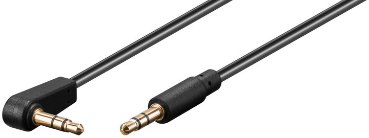 Kabllo PremiumCord jack 3.5mm - 3,5mm konektor 90° M/M 0,5m