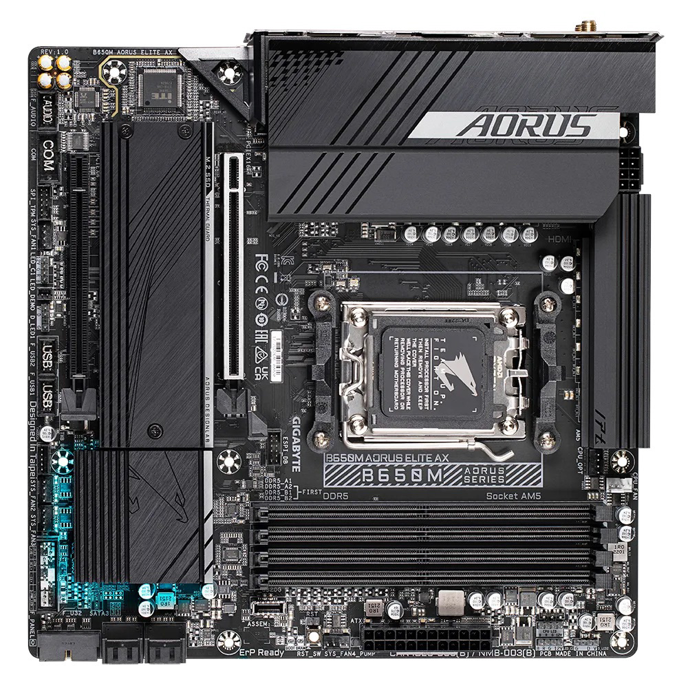 Pllakë amë Gigabyte B650M AORUS ELITE AX, Micro-ATX, AM5, DDR5, e zezë