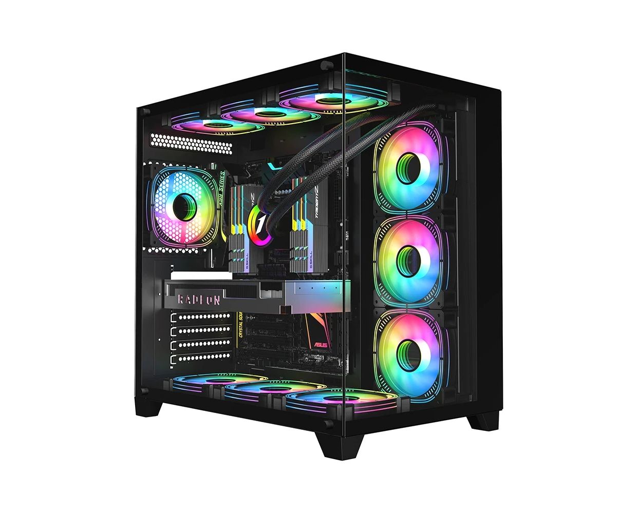 Kasa kompjuteri 1stPlayer MEGAVIEW MV8, ATX Middle Tower, xham i temperuar, e zezë