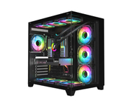 Kasa kompjuteri 1stPlayer MEGAVIEW MV8, ATX Middle Tower, xham i temperuar, e zezë