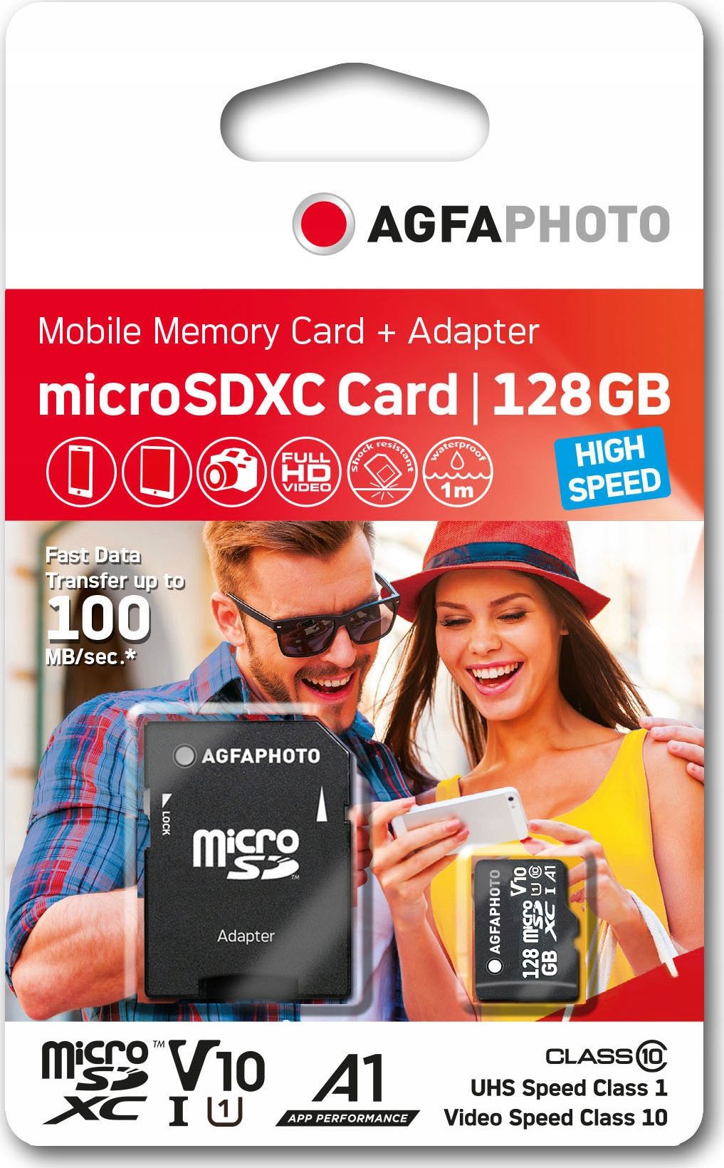 AgfaPhoto Micro SDXC UHS-1 128GB Мемориска Картичка со Адаптер