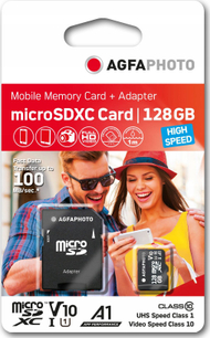 AgfaPhoto Micro SDXC UHS-1 128GB Мемориска Картичка со Адаптер
