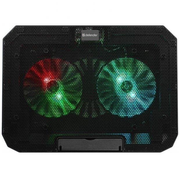 Stendë ftohëse për laptop NS-510, 2 ventilatorë, ndriçim rainbow, e zezë