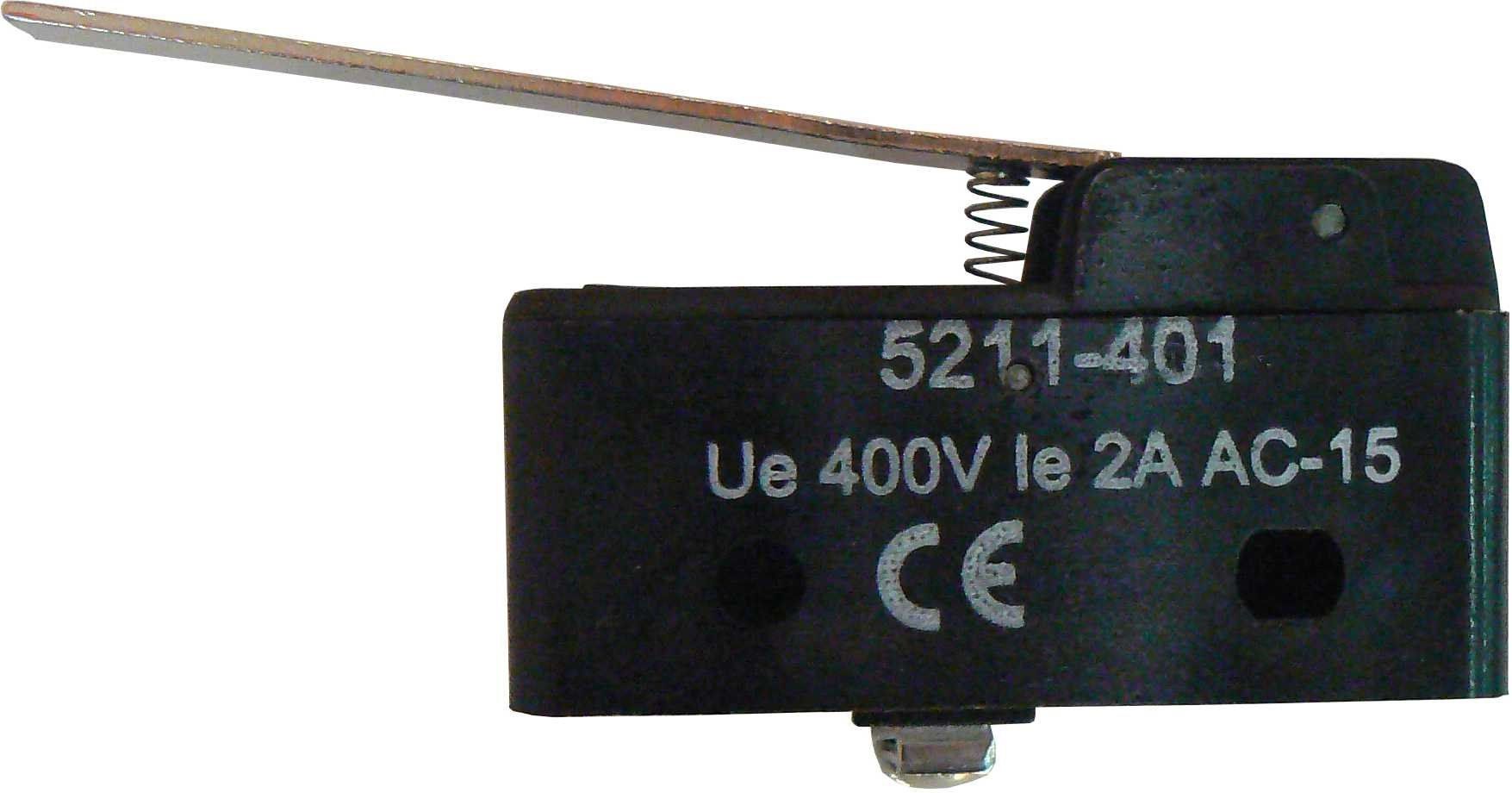 Çelës limitues miniaturë Promet W0-5211-401, 1NO 1NC, levë rrotulluese plastike