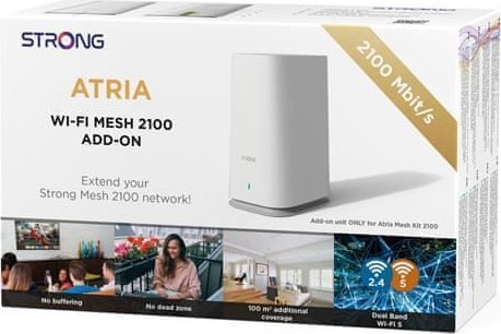 Мрежен уред STRONG Atria WiFi 5 MESH2100ADD-on, до 100 m², 2x Gigabit Ethernet, бела
