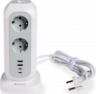 Prizë vertikale Verbatim Power Tower 49547, 11 dalje, kabllo 2 m, e bardhë