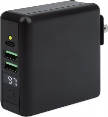 Karikues udhëtimi dhe power bank Prestigio Manhattan, 8000 mAh, 4 në 1, me priza US EU UK, i zi