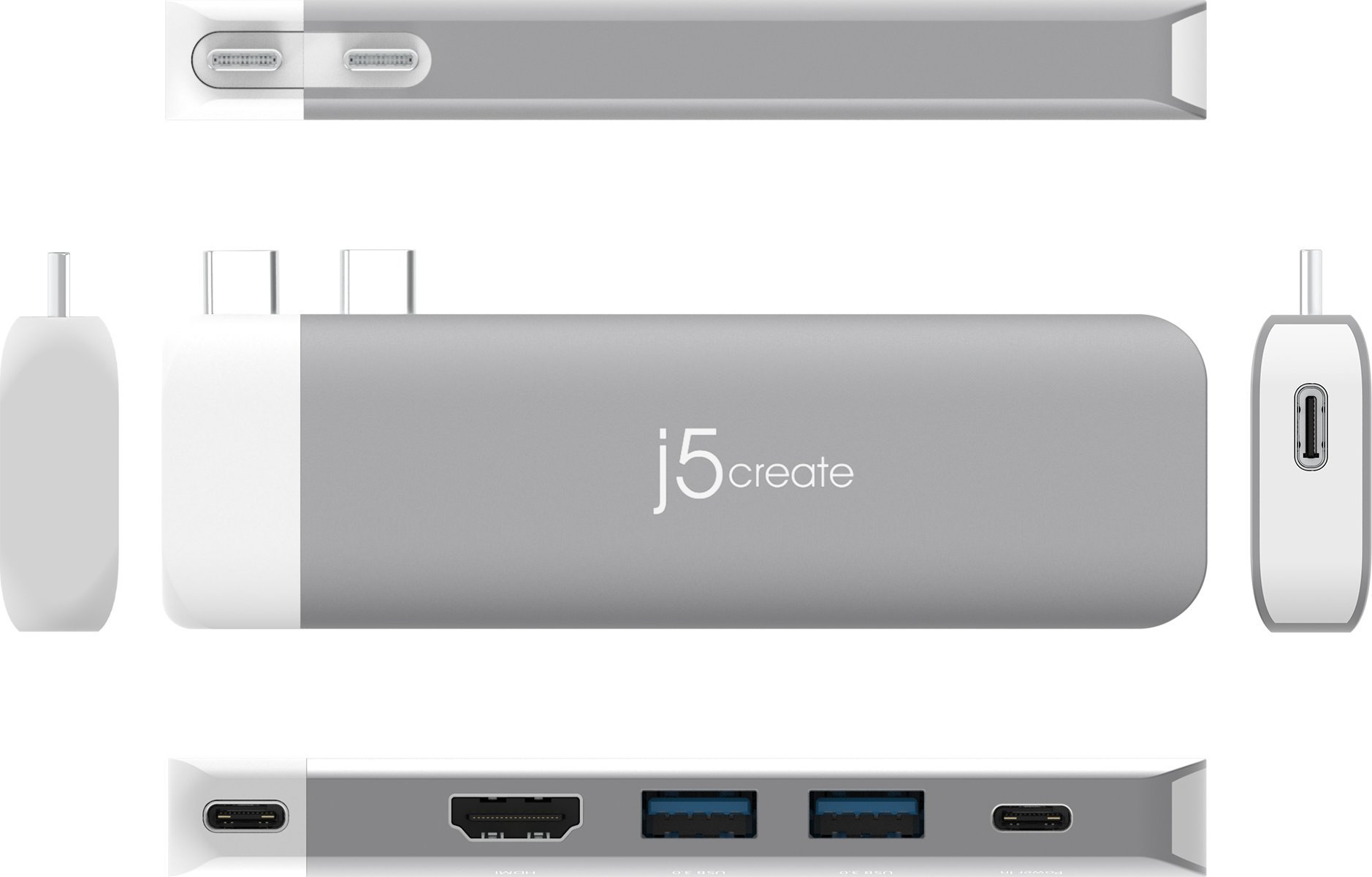 Adapter USB C J5create JCD394, 6K, USB4, HDMI 4K, gri