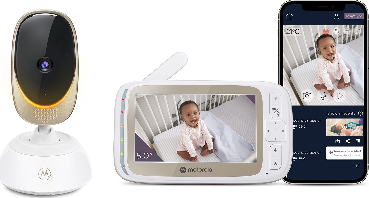 Monitor foshnje Motorola VM85 Connect, ekran 5", HD, i bardhë