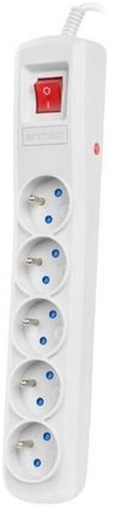 Kabllo vazhduese Armac ARC5, 5x priza, FR, çelës, 5 m, e hirtë