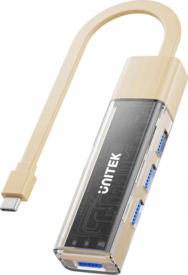 Adapter Unitek Bidirectional Hub USB C USB A, 5Gbps, krem