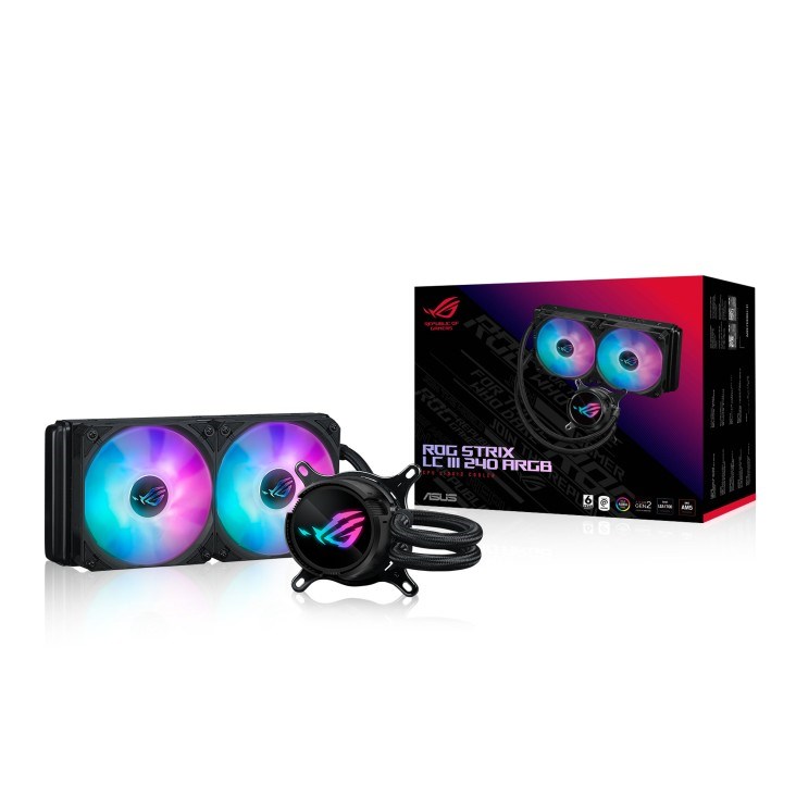 Ftohës me ujë ASUS ROG STRIX LC III 240 ARGB, 12 cm, i zi