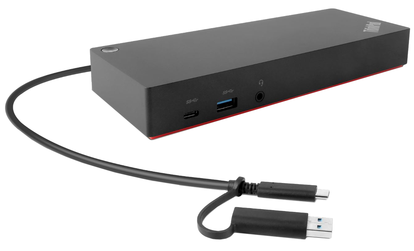 Stacion lidhës Lenovo ThinkPad Hybrid, USB-C/USB-A, dy porte 4K, Gigabit Ethernet, i zi
