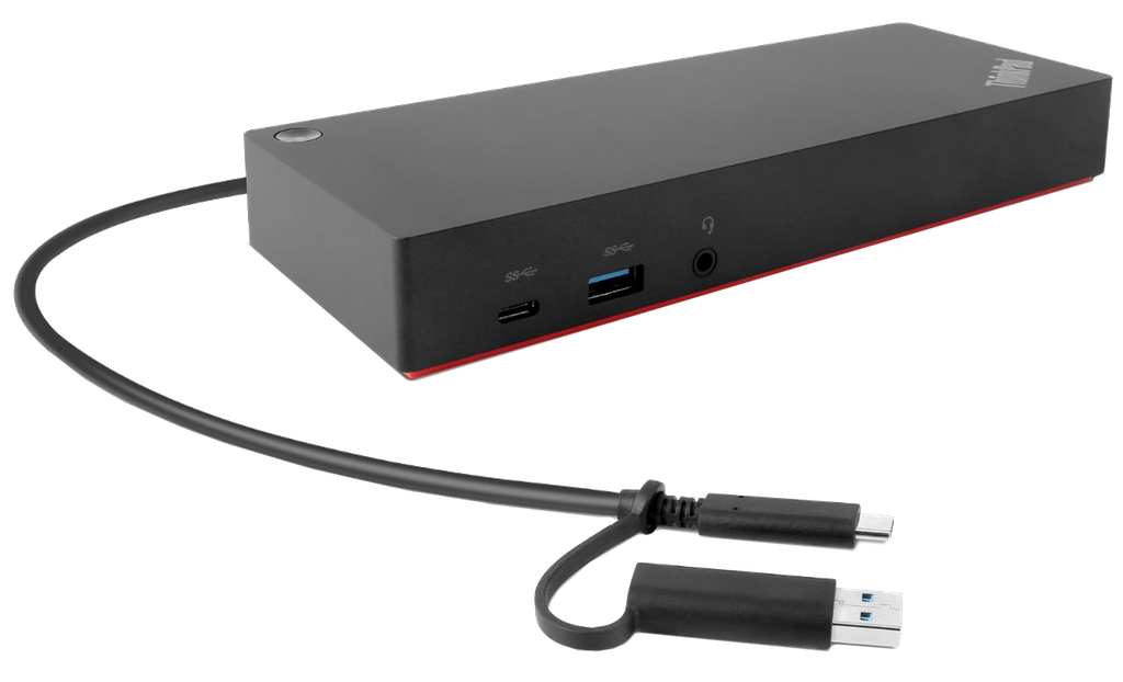 Stacion lidhës Lenovo ThinkPad Hybrid, USB-C/USB-A, dy porte 4K, Gigabit Ethernet, i zi