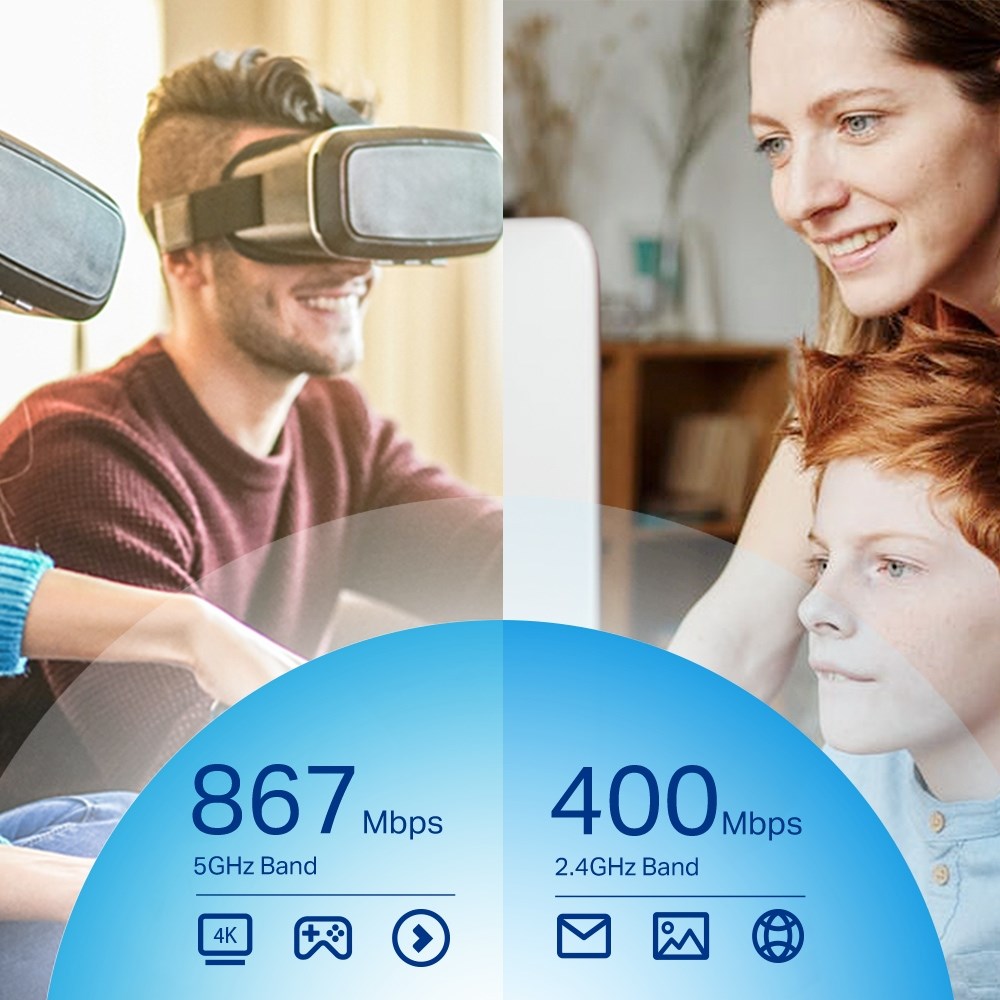 Përshtatës Wi-Fi USB TP-Link Archer T4U Plus, AC1300, i zi