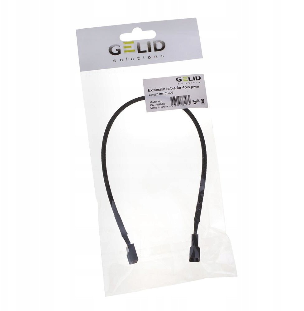 Kабел продолжувач PWM Gelid, 4 пин, 30cm, црн