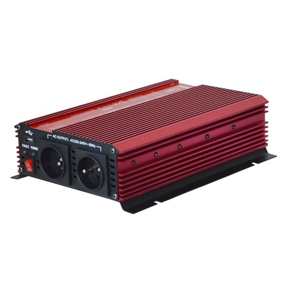 Konverter i tensionit Geti GPI 1612 DC/AC, 12V/230V, 1600W, USB