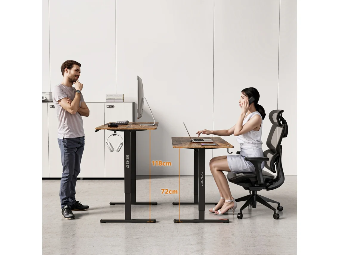 Tavolinë elektrike SENSE7 NOJO LIGHT, 120 cm x 60 x 118 cm, e kaftë e errët