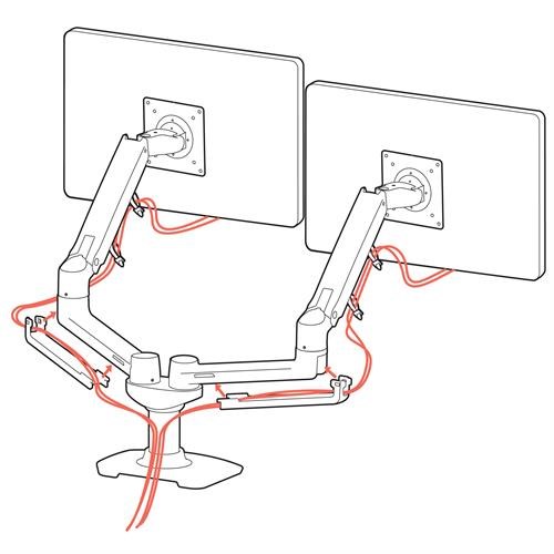 Krah montimi për dy monitorë Ergotron LX, 27", i zi 