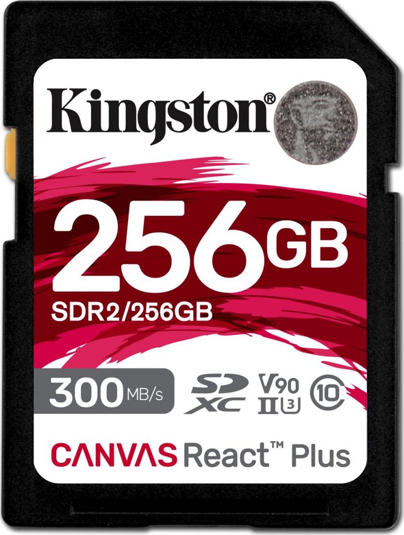 Kartë memorie Kingston Canvas React Plus, 256GB, UHS-II SDXC, e zezë