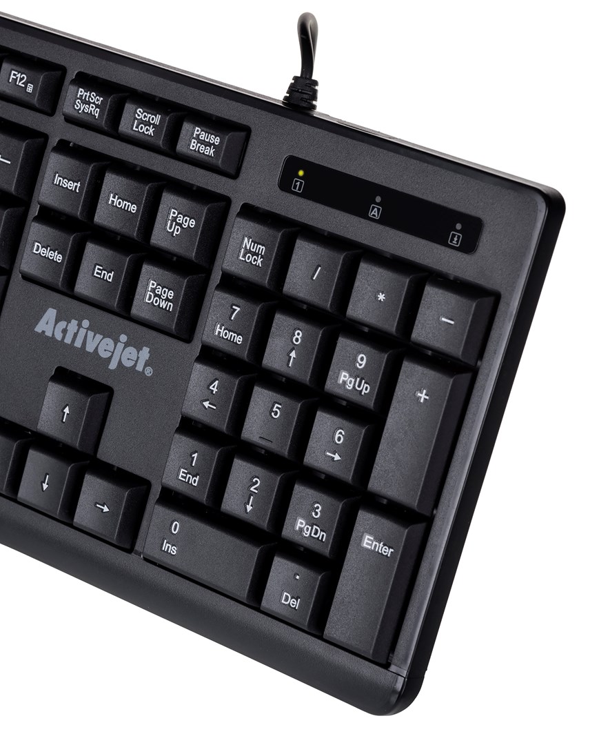 Tastierë Activejet K-3803S, USB, QWERTY, e zezë