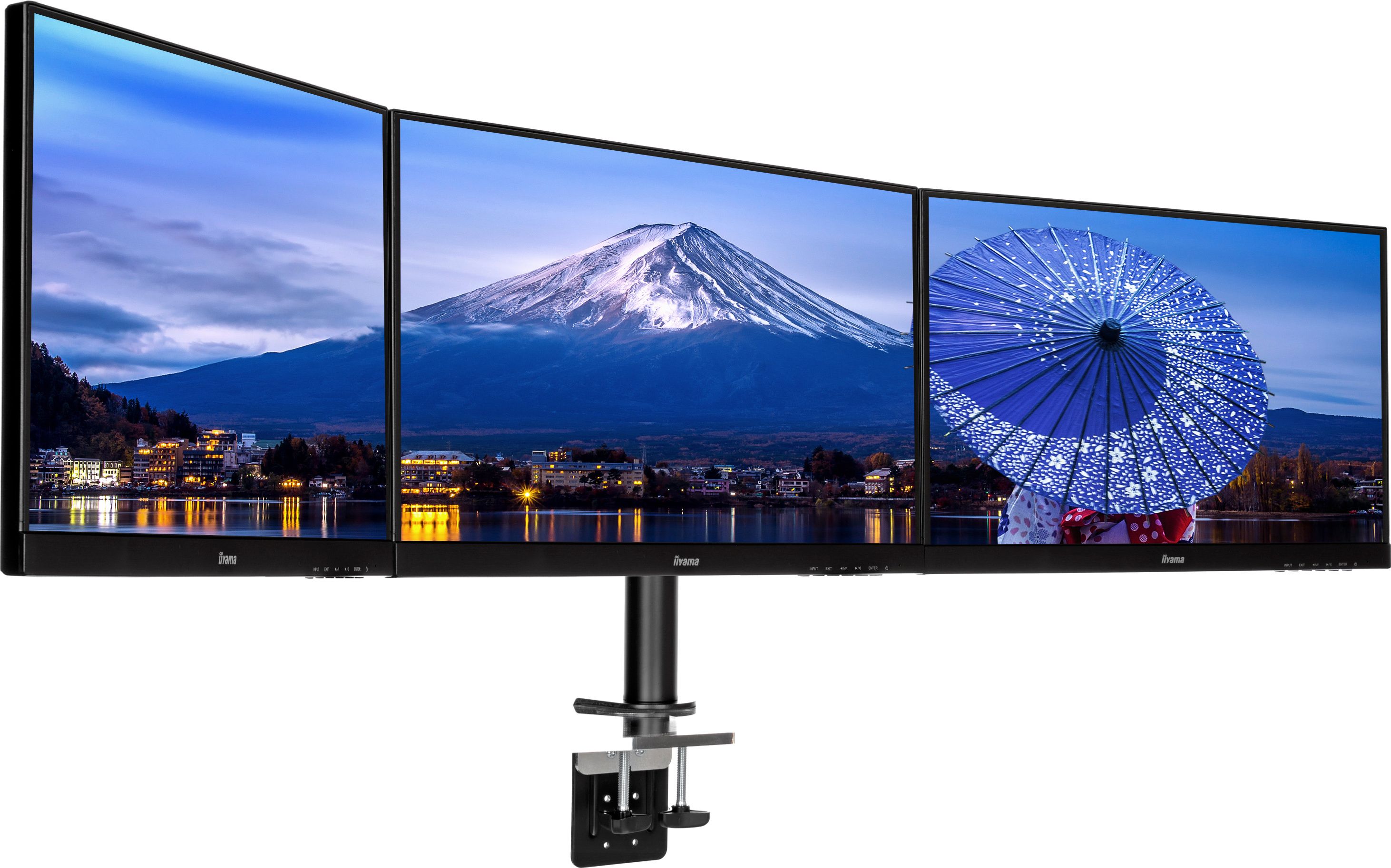 Mbajtës tavoline për 3 monitorë iiyama DS1003C-B1, 10" 27", i zi