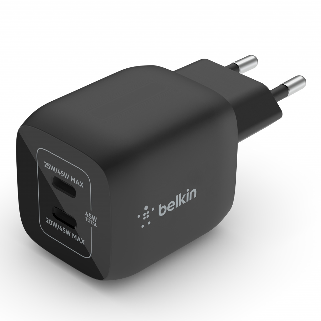 Karikues Belkin 45W PD PPS Dual USB-C GaN, i zi