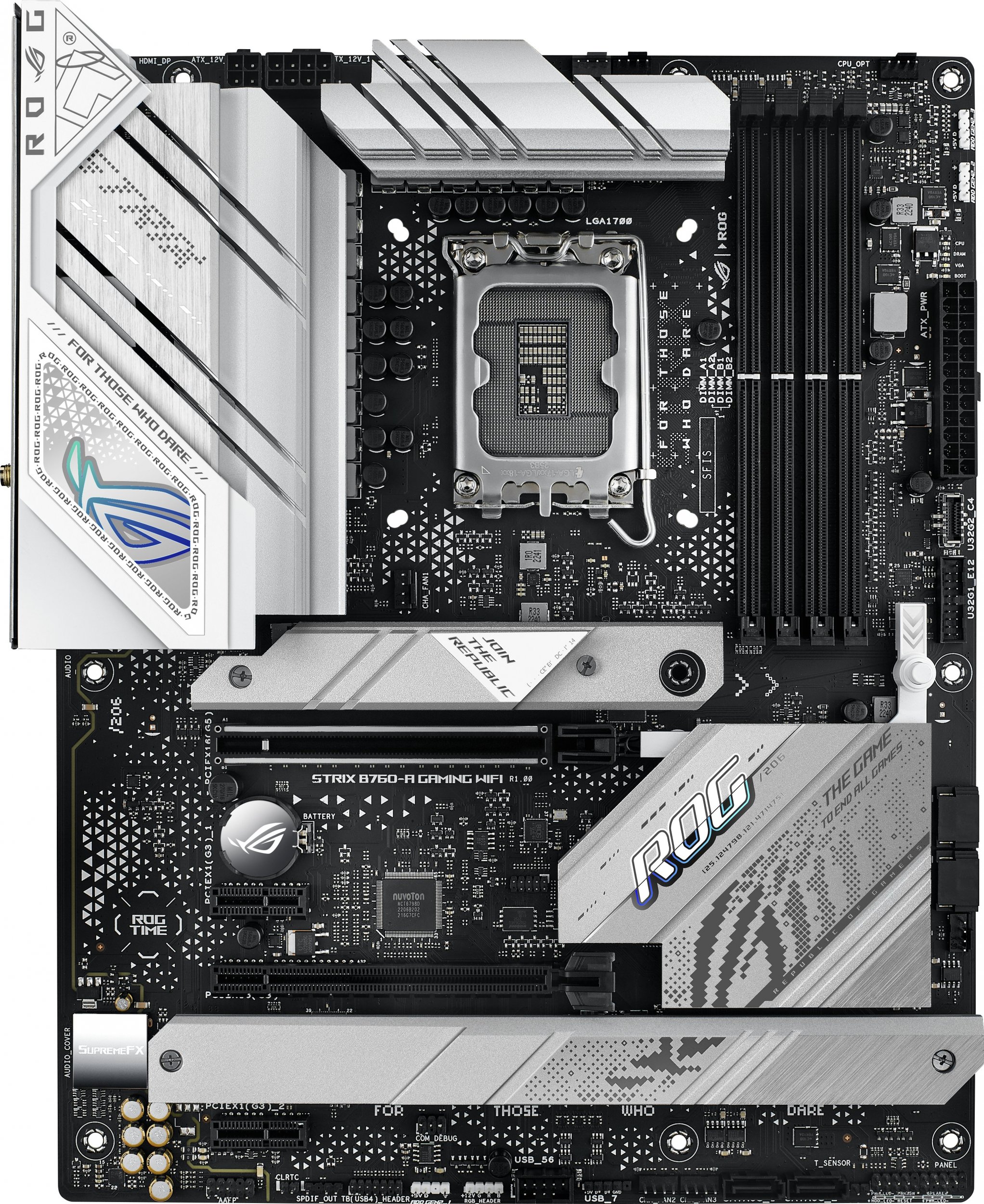 Pllakë amë Asus ROG STRIX B760-A GAMING WIFI, DDR5, WiFi 6E, e bardhë
