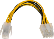 Përshtatës Akyga ATX/EPS 4-pin - ATX/EPS 8-pin, 0.15m, i verdhë