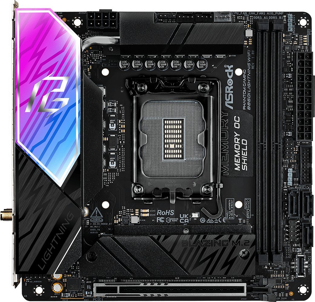 Pllakë amë Asrock B860I Lightning WiFi, Intel B860, Mini ITX, e zezë