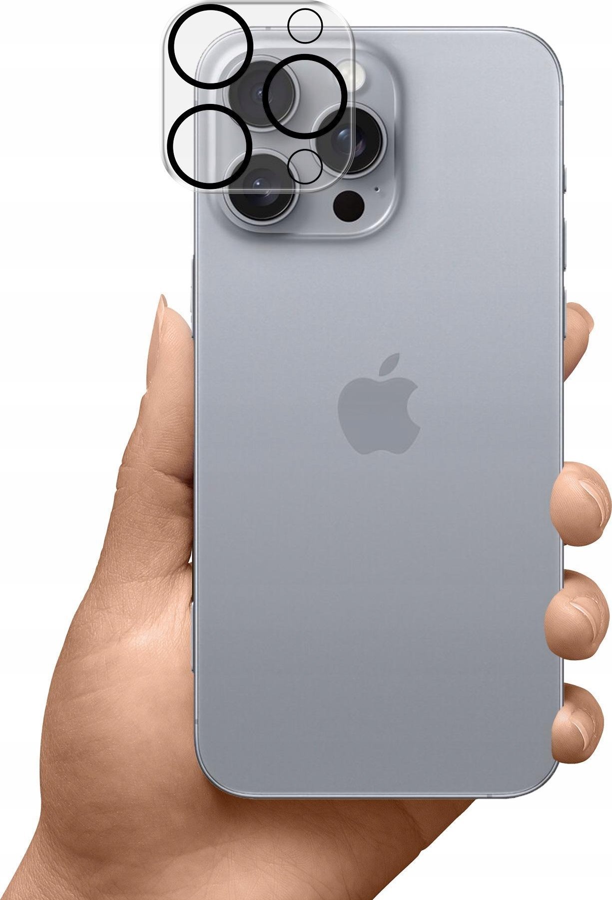 Mbrojtëse xhami për kamera Hybrid Glass për Apple iPhone 16 Pro 16 Pro Max, mbulim i plotë lente, xham i temperuar 9H, transparente