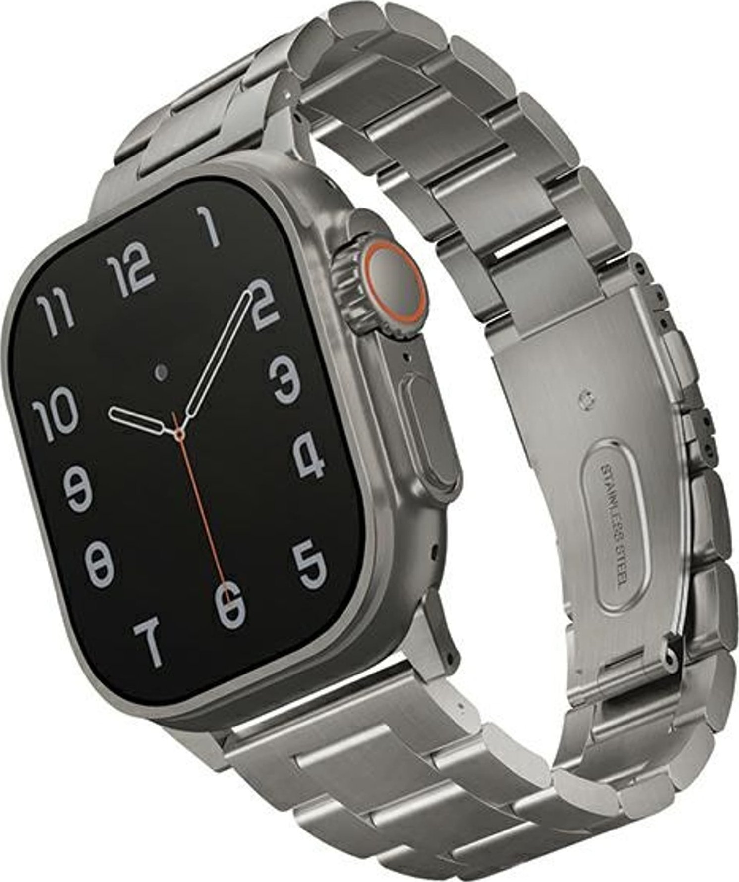 Rrip ore Uniq Osta Strap Case për Apple Watch, 42/44/45/49mm, çelik inox, argjendtë