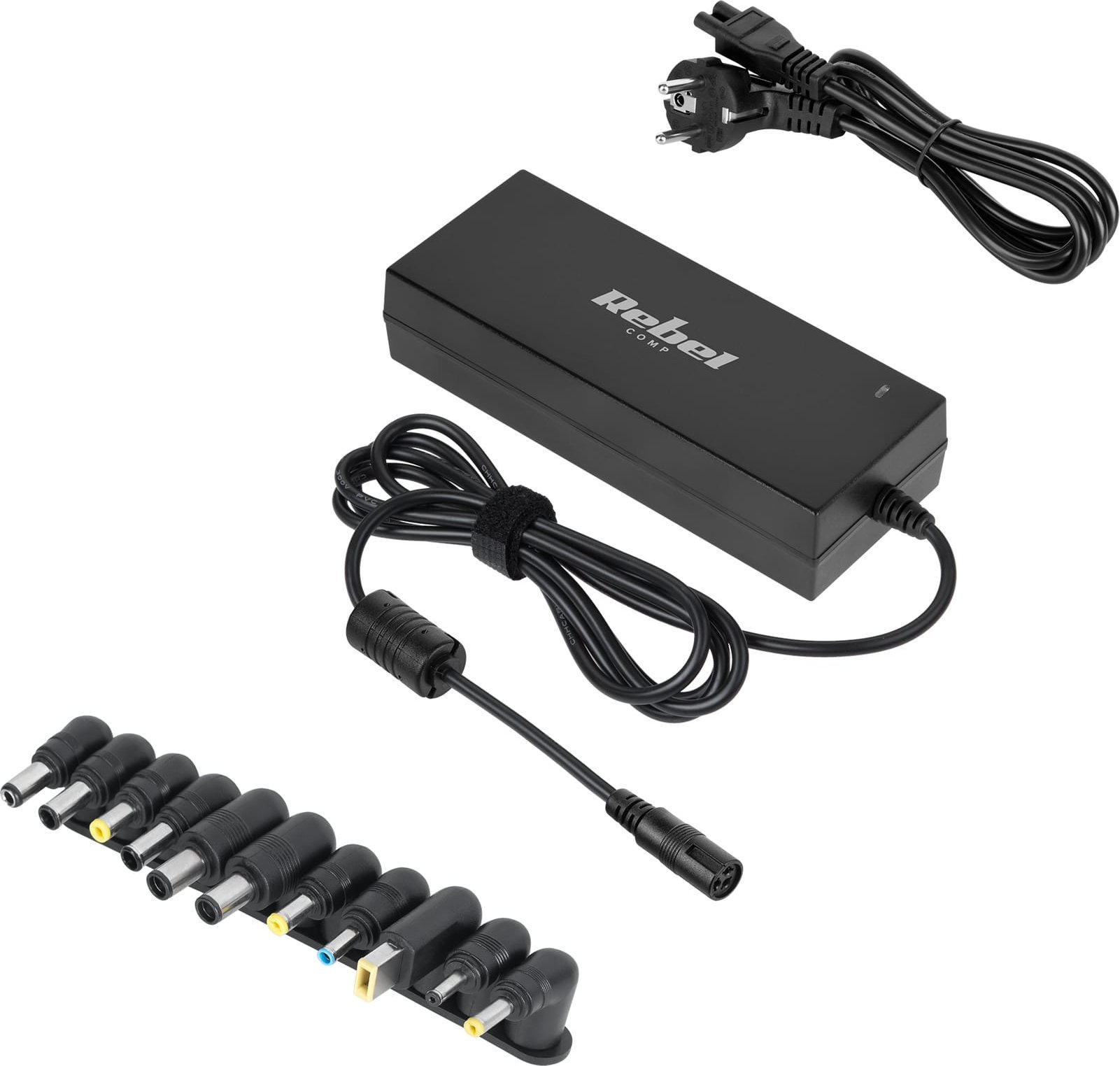Karikues universal Rebel 120W, 12 19.5V automatik, 11 konektorë, i zi