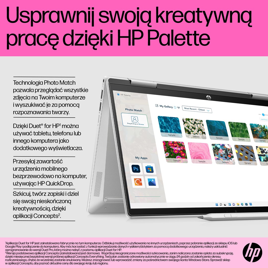 Лаптоп HP Pavilion x360, 14", Intel i5-1235U, 16 GB RAM, 512 GB SSD, црн