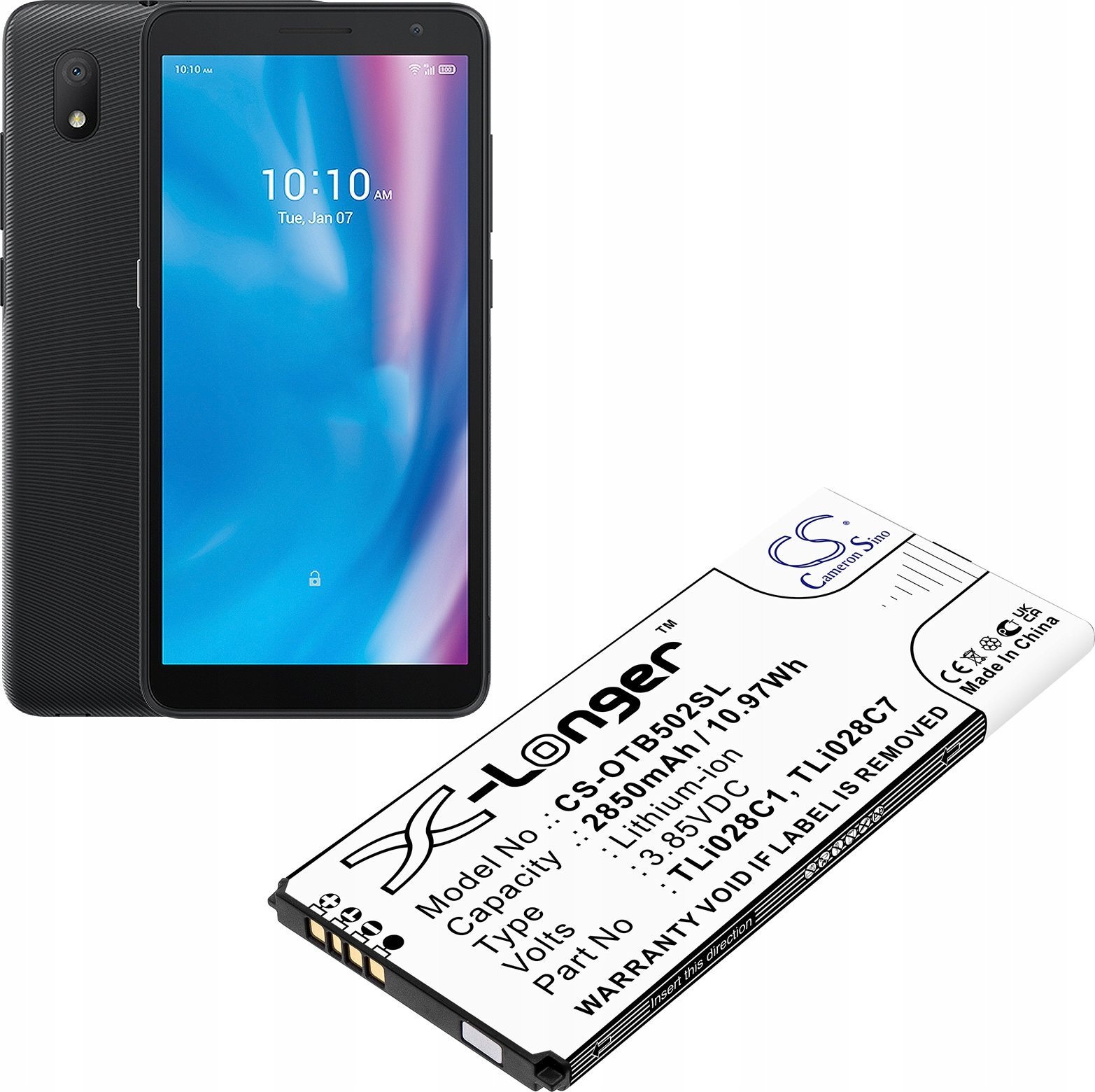 Bateri telefoni Alcatel 1B 2020, Li-ion 3.85V, 2850mAh, e zezë