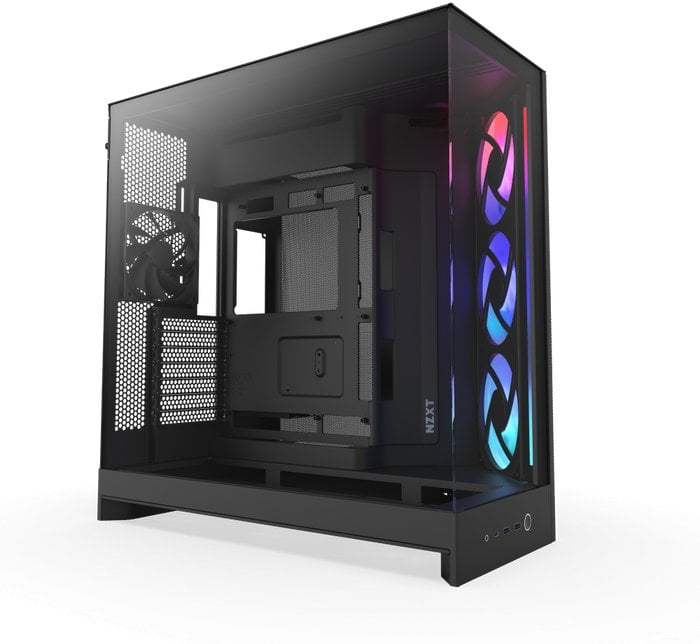 Kasa PC NZXT H9 Flow RGB 2025, mid tower dual chamber, xham i temperuar, e zezë