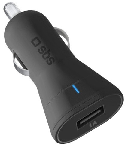 Karikues për veturë SBS 1x USB, 1000 mA, 12/24V, i zi 