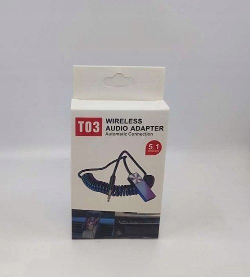 Блутут T03 адаптер-предавател во AUX, USB, сребрена боја