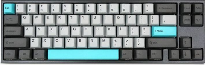 Tastierë mekanike Ducky Miya Pro Moonlight TKL, MX Blue, LED i bardhë, gri