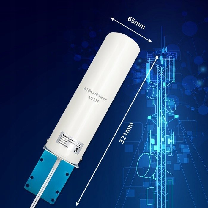 Antena e jashtme 4G LTE Qoltec DUAL, 5 dBi, omnidireksionale, e bardhë
