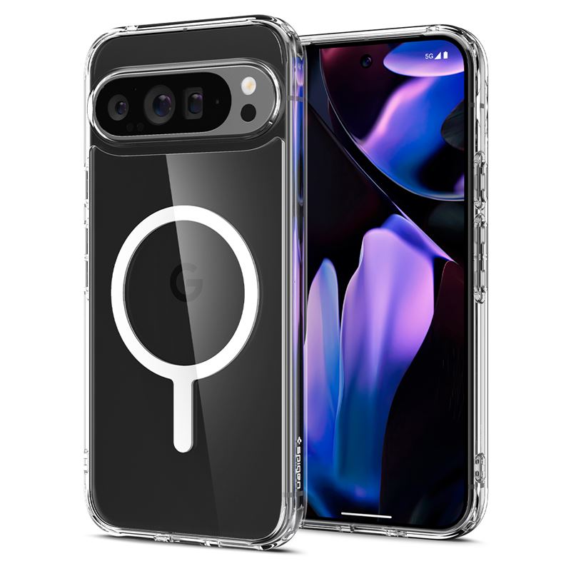 Mbrojtëse për celular Spigen Ultra Hybrid Metal Ring MagFit, për Google Pixel 9/9 Pro/9 Pro XL, e bardhë