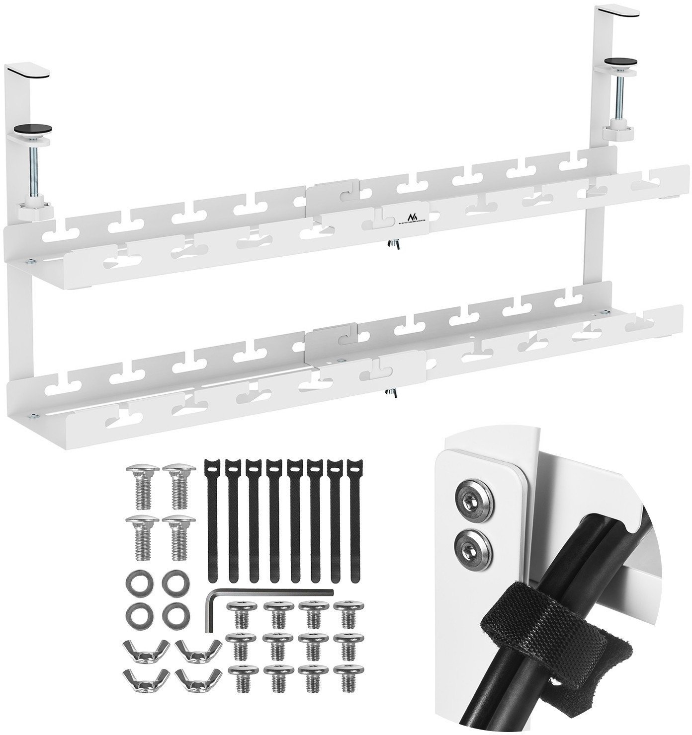 Organizues kabllosh nën tavolinë Maclean, max 5kg, gjatësia 728mm, i zi