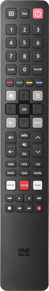 Telekomandë ONE FOR ALL URC4922, për TV TCL dhe Thomson, funksion mësimi, e zezë