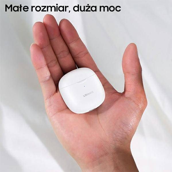 Kufje TWS Usams BHUIA03 US IA04, Bluetooth 5.0, me kuti karikimi, të bardha