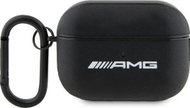 Mbulesë AMG AMAP2SLWK për AirPods Pro 2, lëkurë eko, logo e bardhë, e zezë
