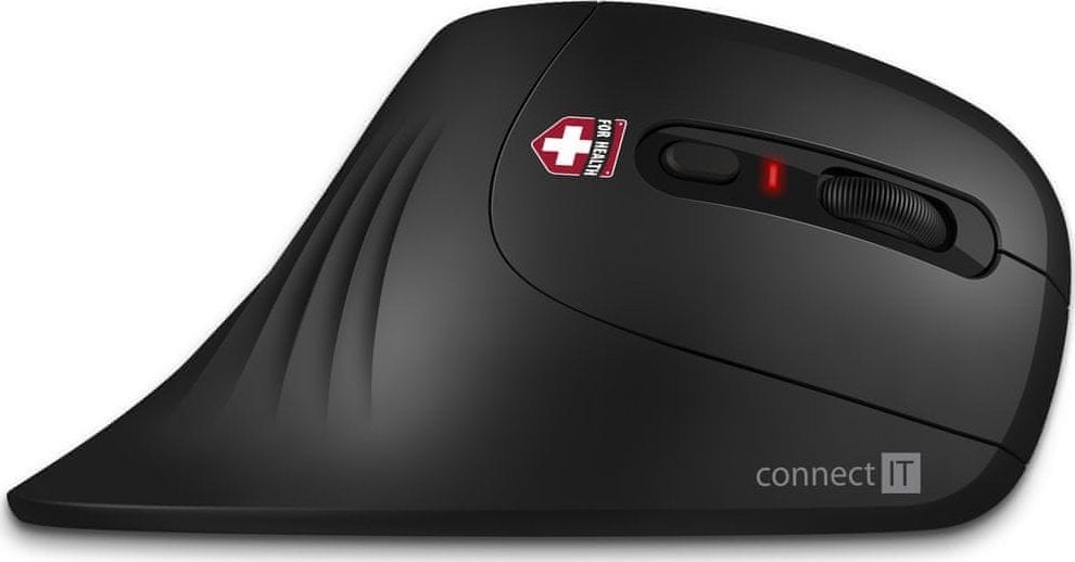 Mouse vertikal Connect IT FOR HEALTH CMO-2900-BK, pa kabllo, 1600 DPI, i zi