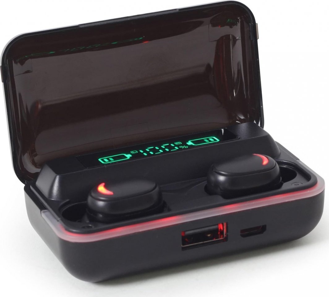 Kufje Gembird TWS-LED-01, Bluetooth, të zeza